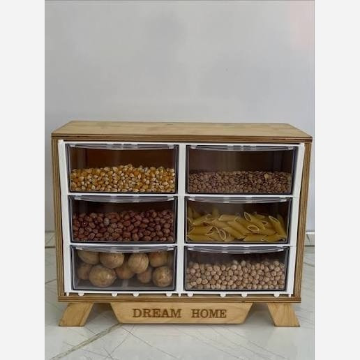 جا ادویه چوبی 6 کشو خونه خاص