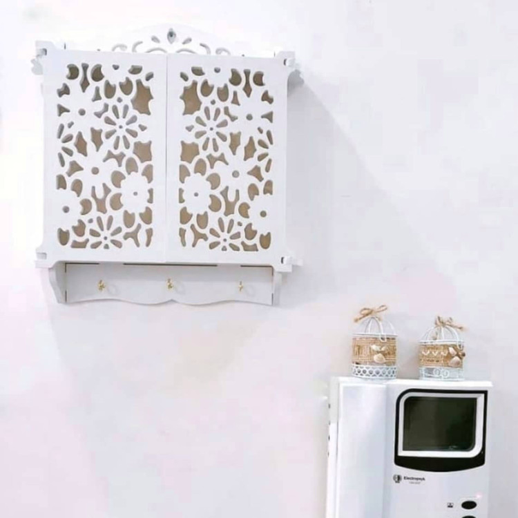شلف دیواری محافظ فیوز خونه خاص مدل Flower سفید