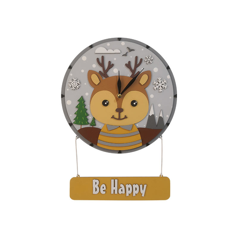 ساعت دیواری کودک طرح گوزن مدل Mkids43-DEER(D)
