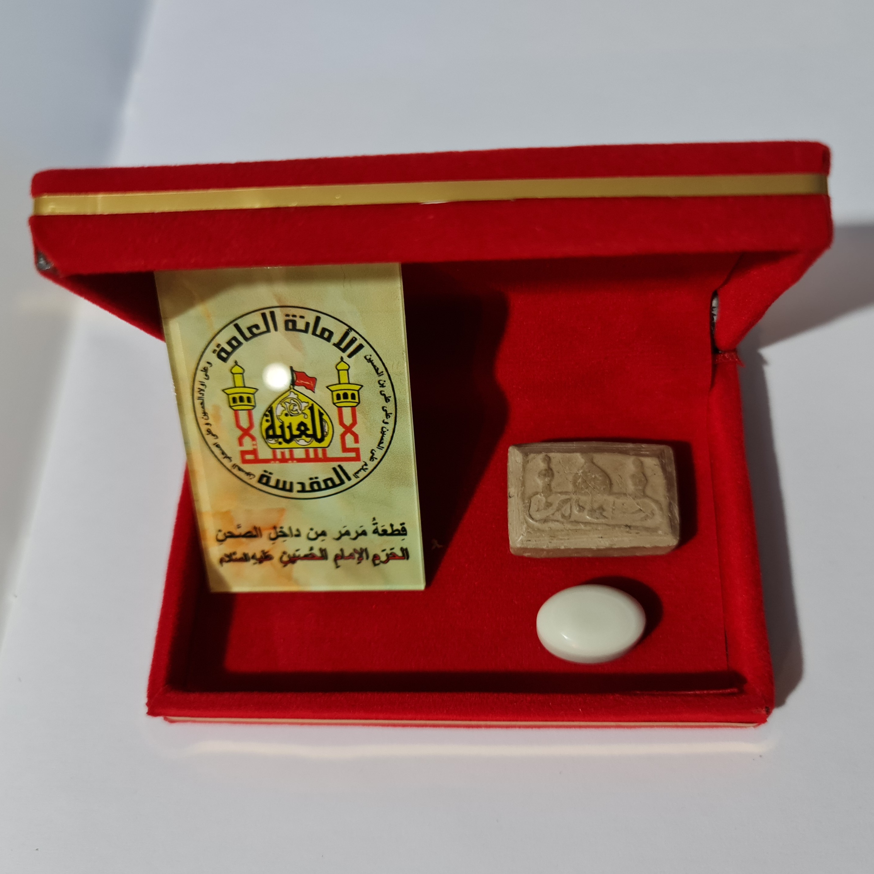 انگشتر (نگین سنگ حرم امام حسین ( باسنداصالت سنگ نگین ) هدیه مهرکربلا