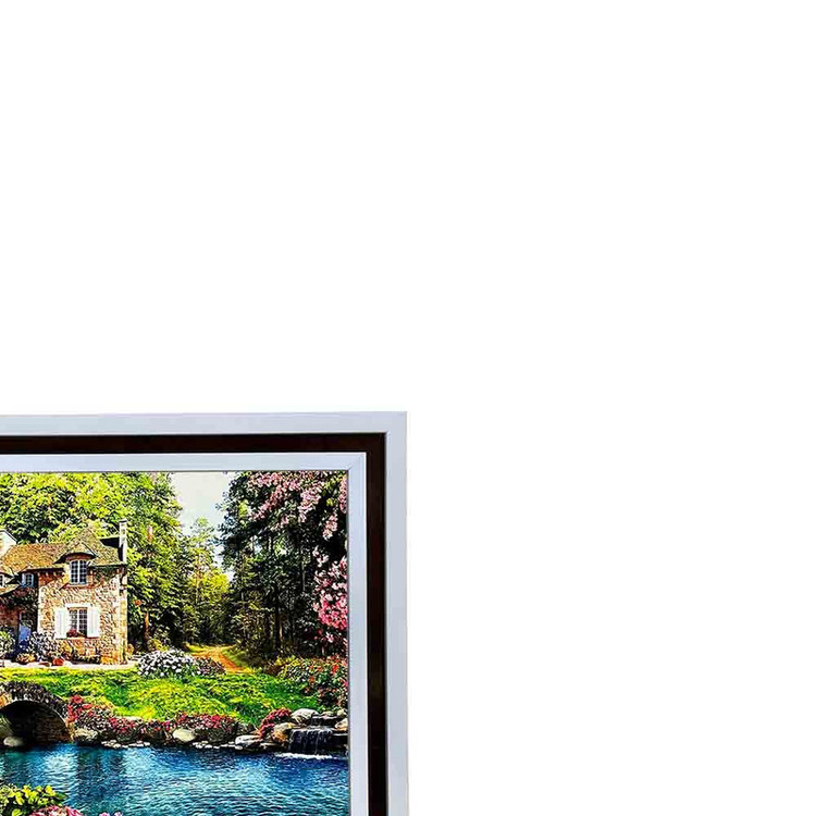 تابلو فرش ماشینی مدل خانه سنگی کد 8857