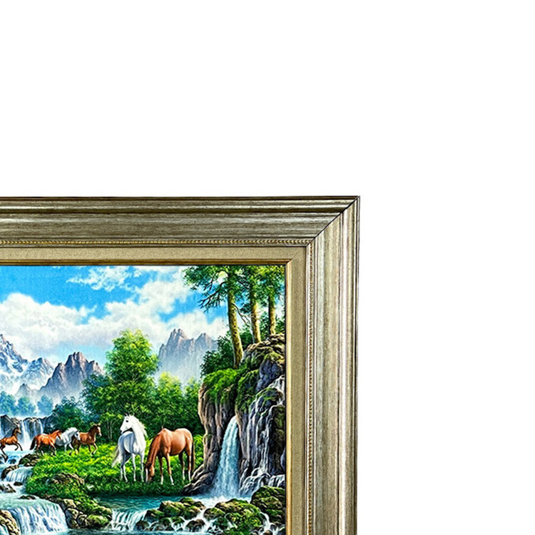 تابلو فرش ماشینی طرح دستبافت مدل روستا کد 8480