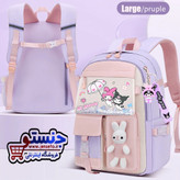 کوله پشتی فانتزی دخترانه آکواریومی خرگوشی طرح کرومی و ملودی و سینامورال خارجی وارداتی sanrio (کیف مدرسه) کد 6598