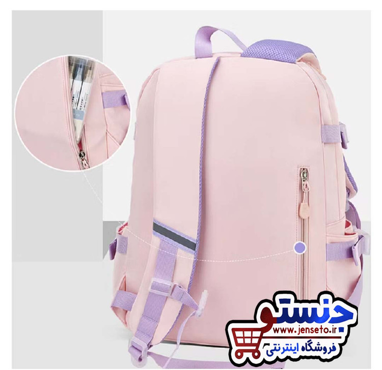 کوله پشتی فانتزی دخترانه آکواریومی خرگوشی طرح کرومی و ملودی و سینامورال خارجی وارداتی sanrio (کیف مدرسه) کد 6598