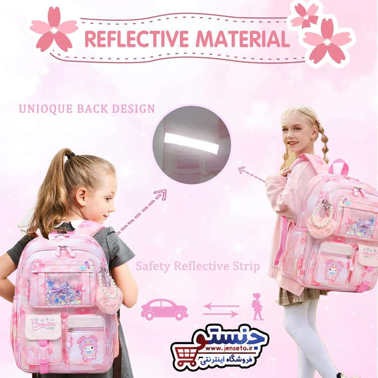 کوله پشتی دخترانه کرومی مدل در یخچالی آویزدار کد 4503 کد 4503