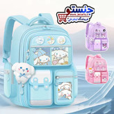 کوله پشتی فانتزی دخترانه کرومی وملودی و سینامورال عروسک دار خارجی وارداتی (کیف مدرسه) kuromi کد 20262