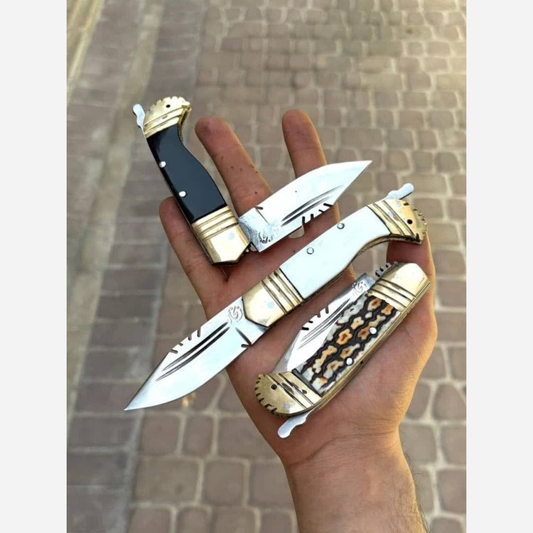 چاقو 7دنده جیبی ساخت زنجان استاد سیاوش کوچک