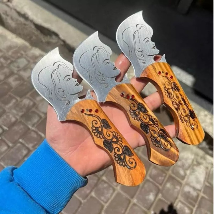 چاقوی استاد اسدی زنجان طرح دختر با غلاف