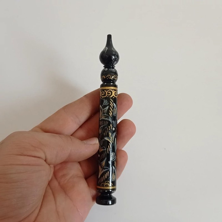 سرمه دان بزرگ چوبی مدادی گنبدی رنگ آمیزی