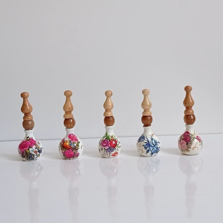 سرمه دان چوبی خرمه ای رنگی میل قهوه ای