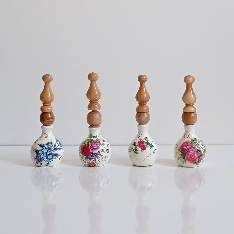 سرمه دان چوبی خرمه ای رنگی میل قهوه ای