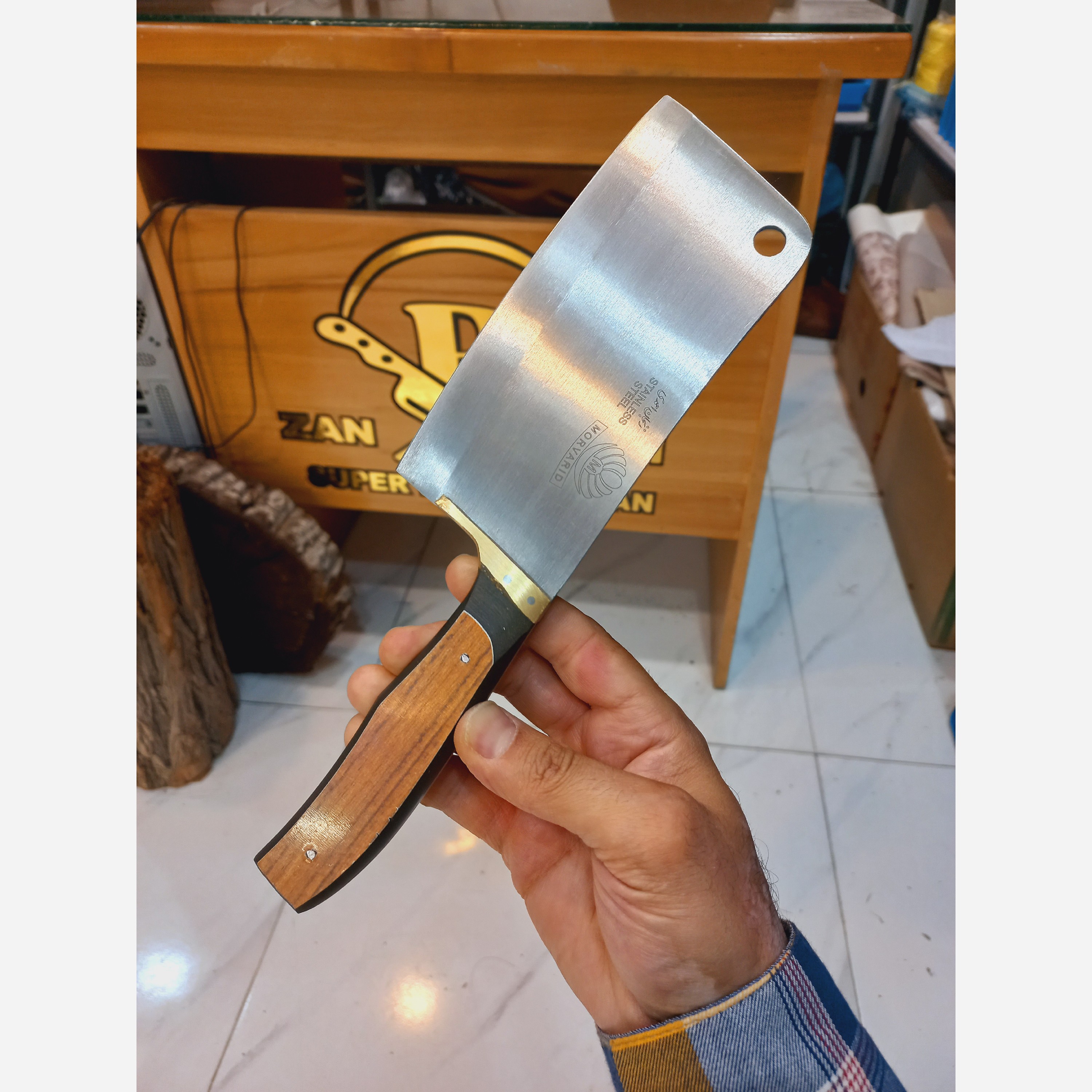چاقو ساطور آشپزی ضدزنگ مروارید زنجان
