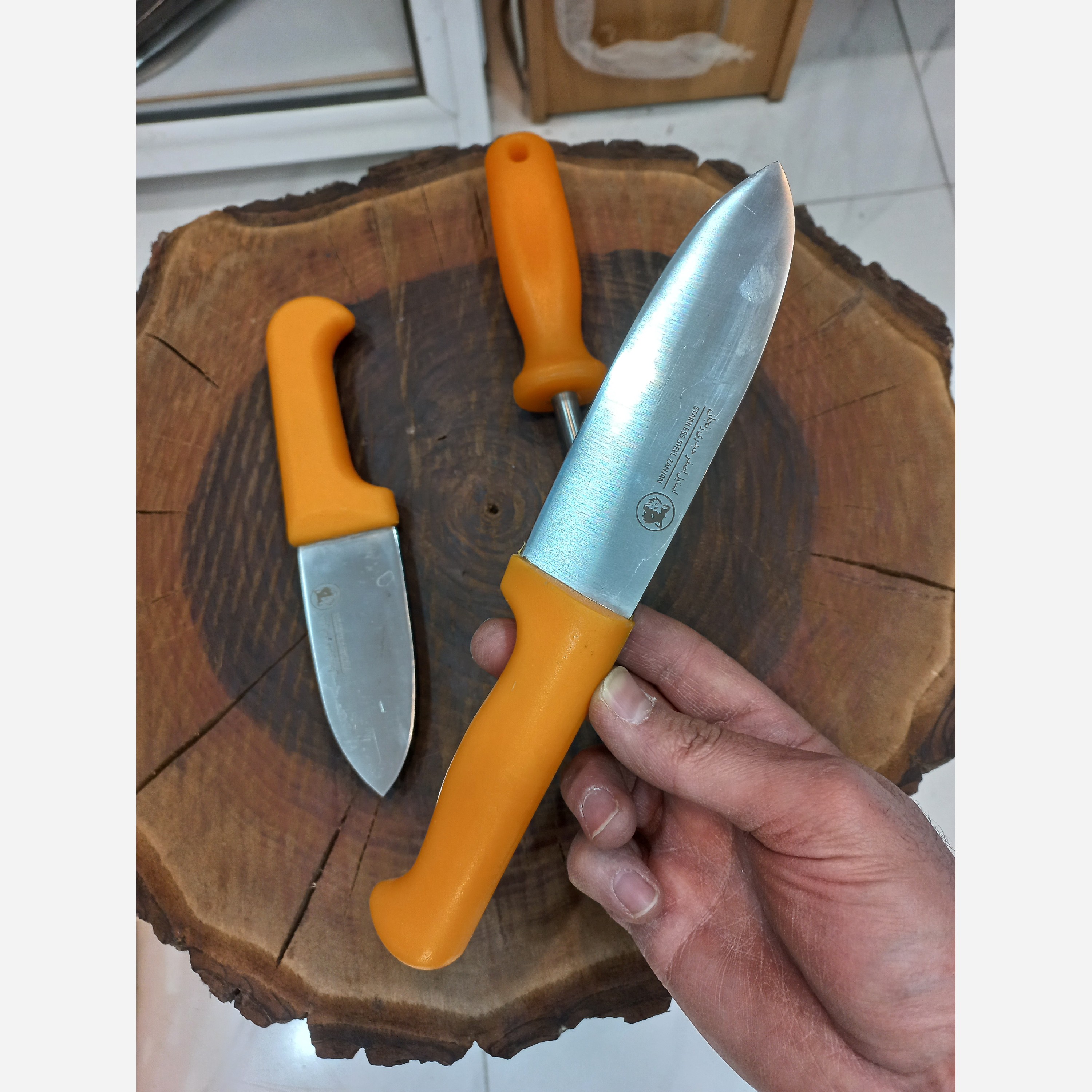 چاقو قصابی ضدزنگ استاد حیدری(ست 2عدد بایک مسقل)وعددی