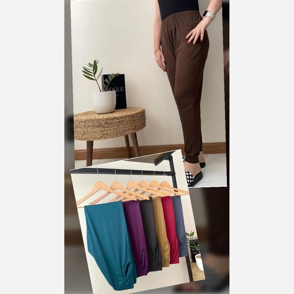 پک 10 عددی عمده شلوار گیاهی خارجی زنانه مارک لیدی جیبدار فری سایزه فول کشه تا سایز 55 میخوره به هر سایزی با ارسال رایگان