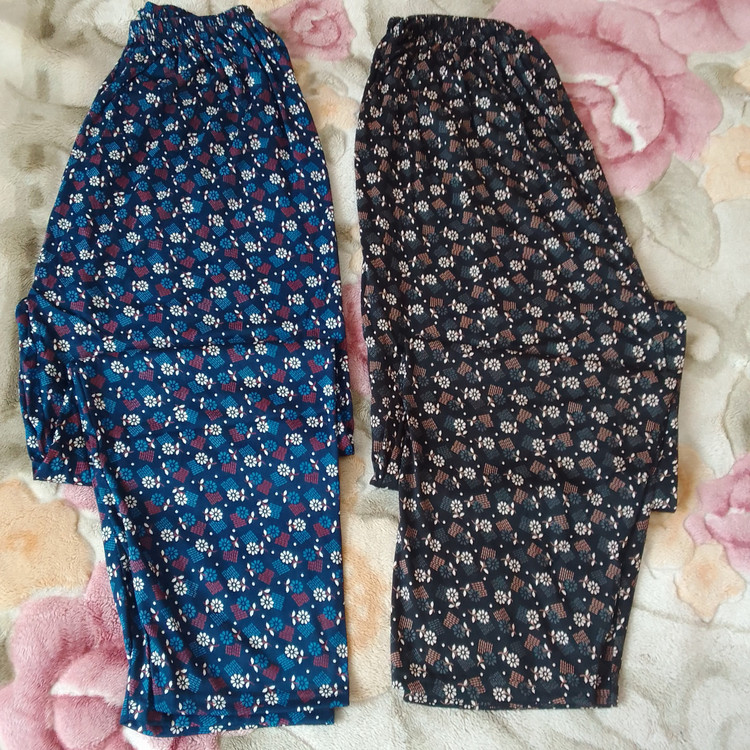 پک 2 تایی شلوار زنانه جنس نخی طرح فروش ویژه عمده فری سایزه از سایز 40 تاسایز 50 میخوره به هر سایزی راحت با ارسال رایگان