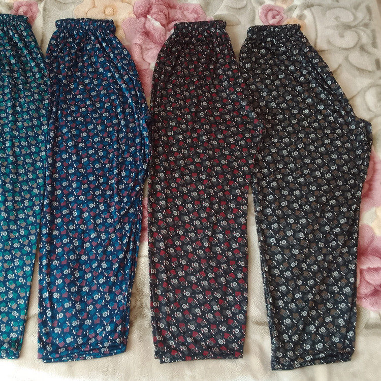 پک 12 عددی عمده شلوار زنانه راحتی جنس نخی قواره بزرگه فری سایزه تا سایز 70 میخوره فاق بلنده جنس عالی با ارسال رایگان