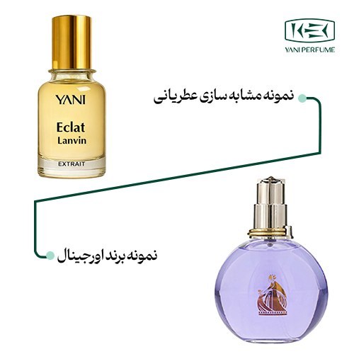 عطر زنانه لانوین اکلت با رایحه گلی میوه ای و طبع خنک، حجم 50میل اکسترادپرفیوم از برند عطریانی