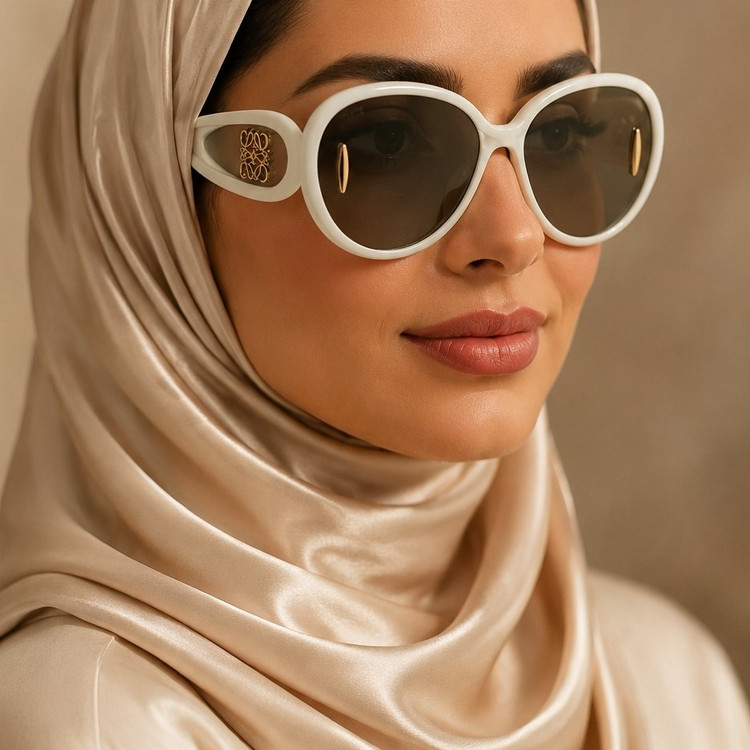 عینک سفید بزرگ